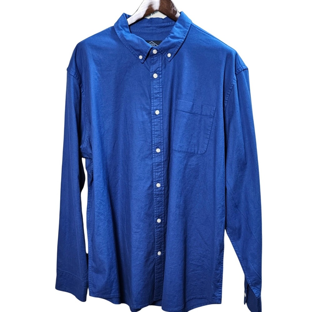 ST JOHNS BAY Men Classic Fit Long Sleeve Button Down Shirt Scandinavian Blue XXL